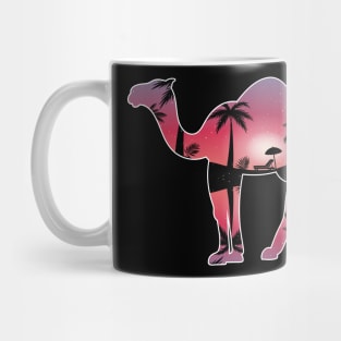 Camel Beautiful Sunset Beach Palm Tree Mug